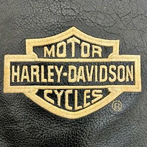 Harley-Davidson Black and Gold Leather Patch